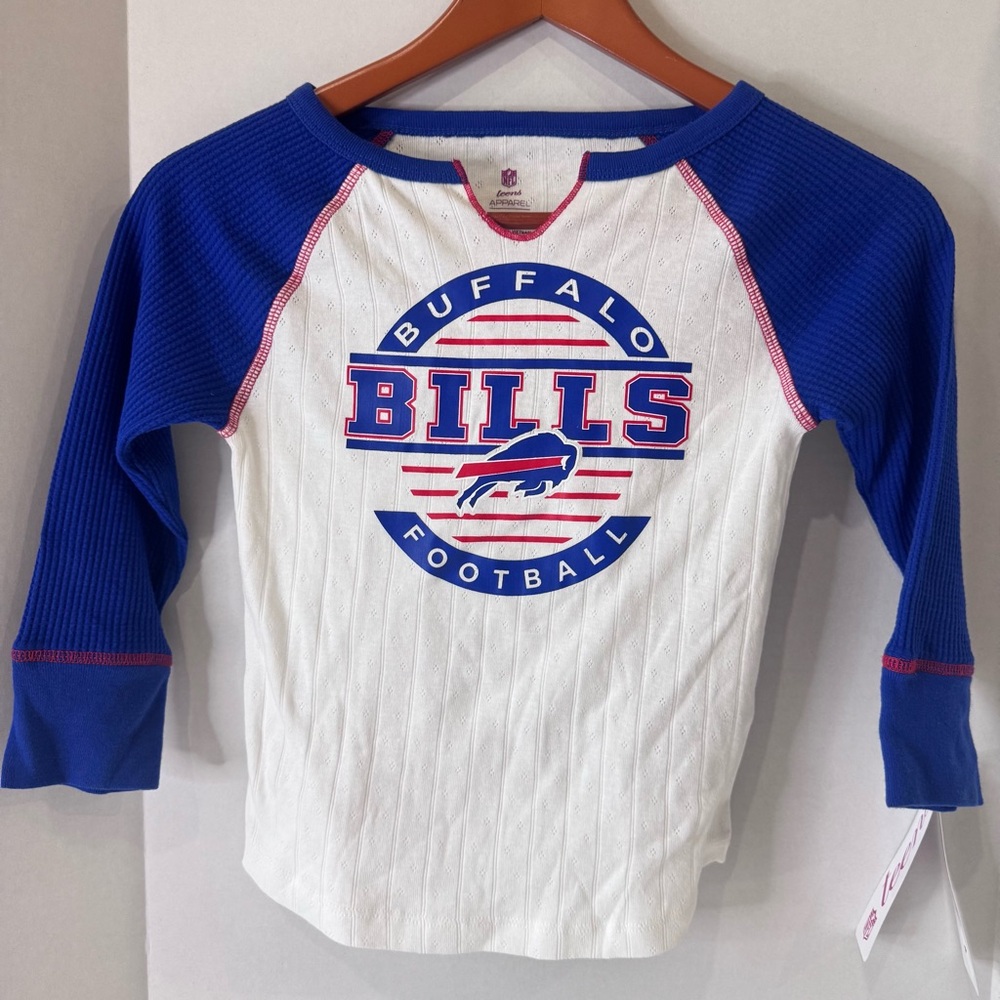 NFL Buffalo Bills Long Sleeve Tee Blue and White XS 4/5